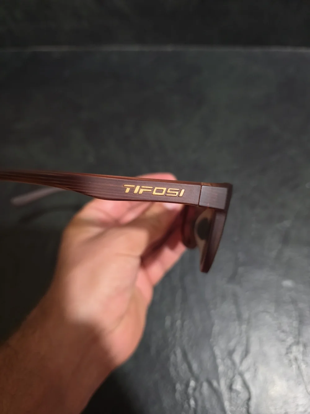 Tifosi Swank Sunglasses-Woodgrain Frame - Smoke Tint with Yellow Mirror